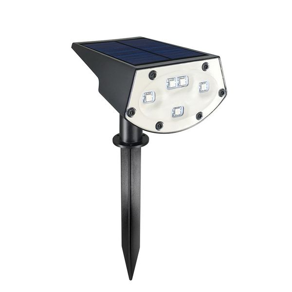solar spotlight outdoor, waterproof 20 led multi color solar powered security landscape lights, adjustable angle garden wall lawn lamp